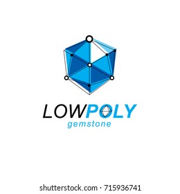 Innovation technologies logo. Vector abstract 3d geometric shape, polygonal figure, illustration.