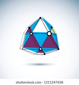 Innovation technologies logotype. Abstract construction vector, dimensional low poly design.