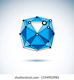 Innovation technologies symbol. Vector abstract 3d geometric shape, polygonal figure, illustration.