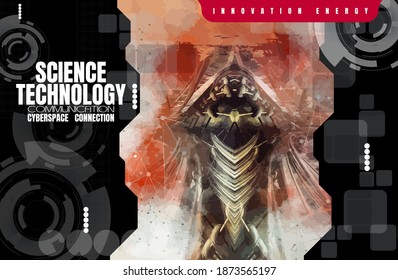 Antecedentes de la tecnología de la innovación Concepto de comunicación de alta tecnología, ilustración vectorial