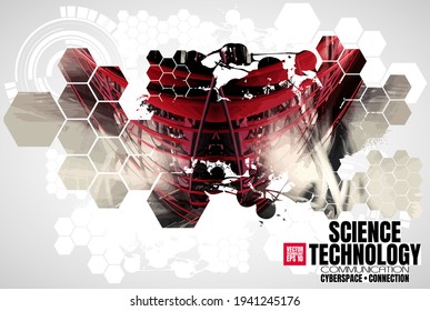 Antecedentes de la tecnología de la innovación Concepto de comunicación de alta tecnología, ilustración vectorial
