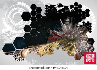 Innovation technology background Hi-tech communication concept, vector illustration