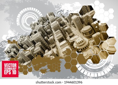 Innovation technology background Hi-tech communication concept, vector illustration