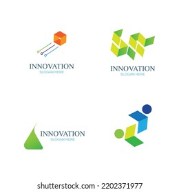 Abstrakte Vorlage für das Vektorlogo von Innovations- und Technologieunternehmen