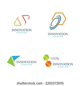 Modelo de logotipo de vector abstracto de la empresa de innovación y tecnología