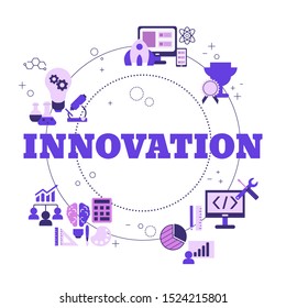 Innovation technology concept with icons. Vector illustration.