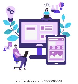 Innovation technology concept with icons. Vector illustration.