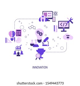 Innovation technology concept with icons. Vector illustration.
