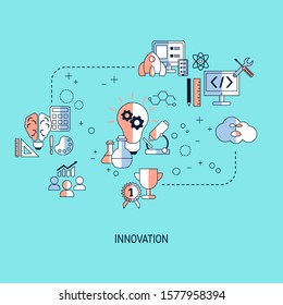 Innovation technology concept with icons. Vector illustration.