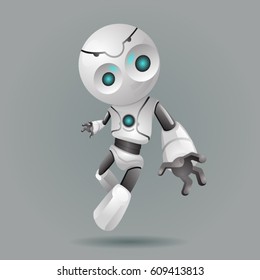 Innovación tecnología ciencia ficción futuro lindo diseño de robots 3d ilustración vectorial