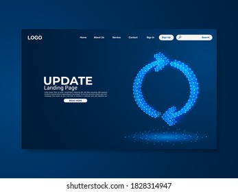 Innovation technology landing page with world map, interface, vector, illustration, eps 10 file