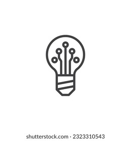 Symbol für Innovationstechnologie lineares Stilzeichen für mobiles Konzept und Webdesign. Kreatives Glühbirnen, Vektorsymbol. Symbol, Logo-Abbildung. Vektorgrafik