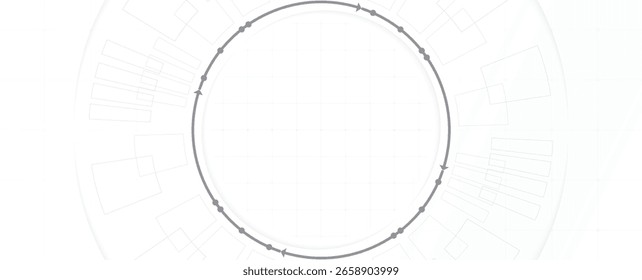 Innovation and Technology white Background with Circular Elements. Data science networking and Cyber Security.