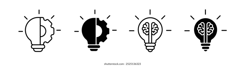 Iconos de vectores de línea delgada de innovación colección