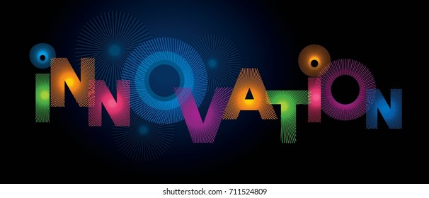 Innovation typography, Vector typography, 