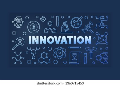 Innovation vector Genetics concept outline colorful illustration on dark background