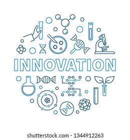 Innovation vector Genetics and Science creative outline round illustration