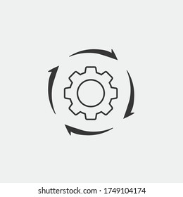 rotación cognitiva del engranaje de icono del vector de innovación
