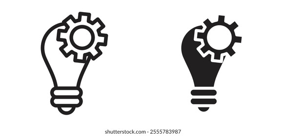 Innovation vector icon set in black color.