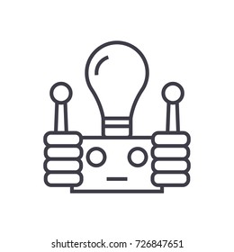 innovation vector line icon, sign, illustration on background, editable strokes