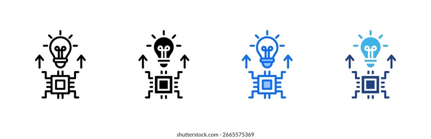 Conjunto de iconos de visión de innovación colección de estilo múltiple