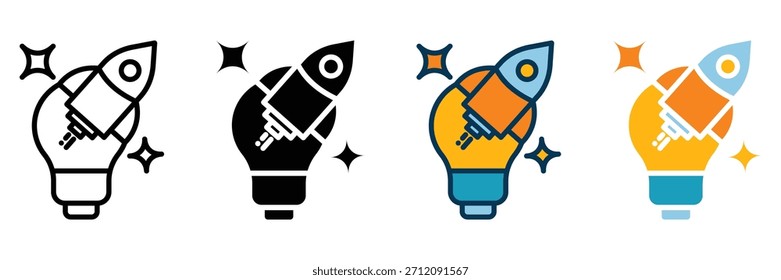 Icono de Web de innovación colección de estilo múltiple