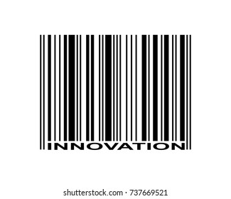 Innovation word and barcode icon
