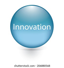Innovation word blue button 