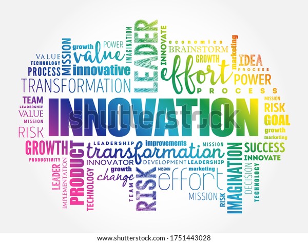 Innovation Word Cloud Collage Business Concept Stock Vector (Royalty ...