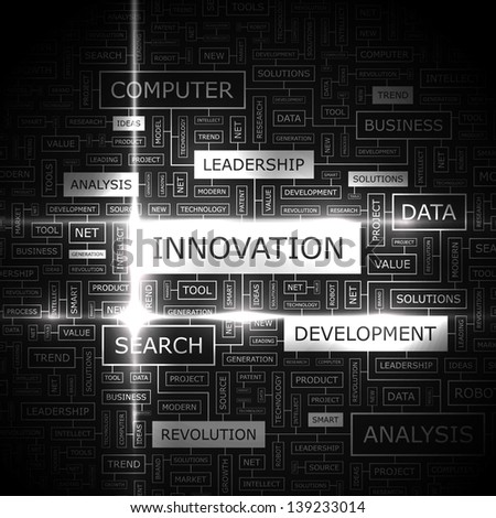 INNOVATION. Word cloud concept illustration.