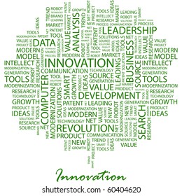 INNOVATION. Word Collage On White Background. Illustration With Different Association Terms.