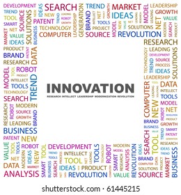 INNOVATION. Word Collage On White Background. Illustration With Different Association Terms.