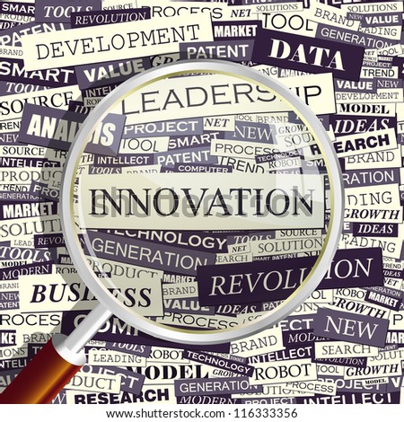 Innovation. Word collage. Vector illustration.