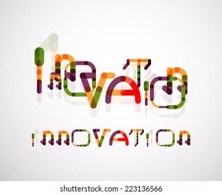 Innovation word concept, minimal line design