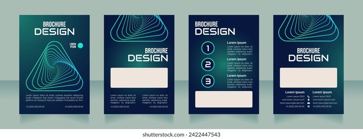 Innovations with AI blank brochure design. Template set with copy space for text. Premade corporate reports collection. Editable 4 paper pages. Bebas Neue, Audiowide, Roboto Light fonts used