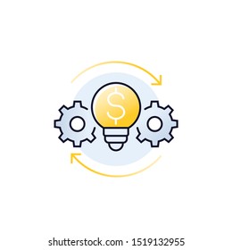 innovations, financial technology icon, vector