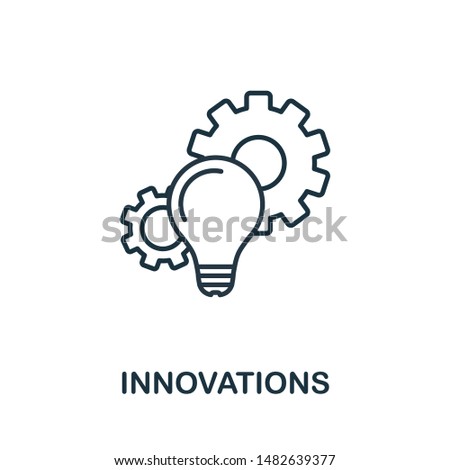 Innovations outline icon. Thin style design from startup icons collection. Creativeinnovations icon for web design, apps, software, print usage.