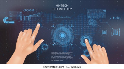 Innovations systems commerce thinking and development technologies in automatics business systems. HUD interface. computers construction of analytical graphics. 