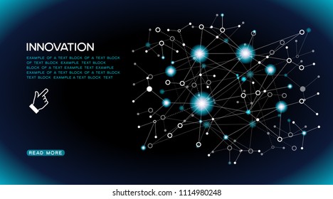 Innovations systems connecting devices. Future technologies in automatics cyborg systems and computers industry from internet developments. 
