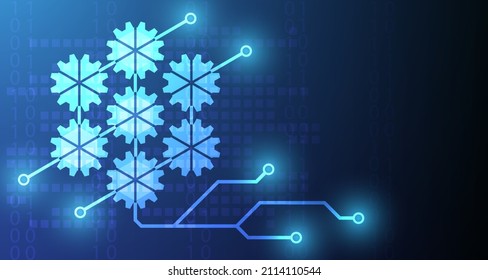 Innovations systems connecting gear devices. Future technologies in automatics cog wheel systems and computers.EP6.hi-tech communication concept innovation background vector