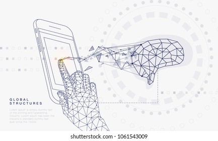 Innovations systems connecting people and robots devices. Future technologies in automatics cyborg systems and computers industry from awesome internet developments. Geometry style with linear pictogr