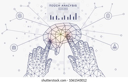 Innovations systems connecting people and robots devices. Future technologies in automatics cyborg systems and computers industry from awesome internet developments. Geometry style with linear pictogr