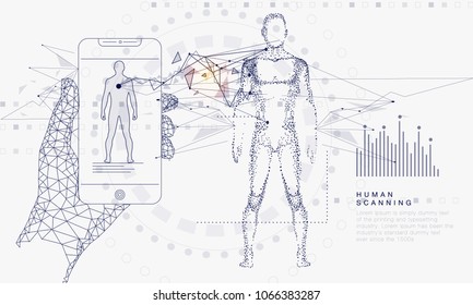 Innovations systems connecting people and robots devices. Future technologies in automatics cyborg systems and computers industry from awesome internet developments. Geometry style linear pictogram