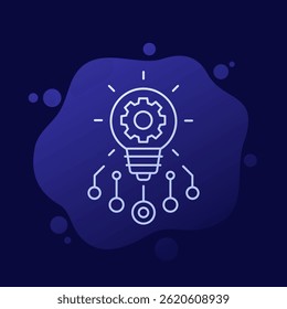 innovations and technology icon, line vector design