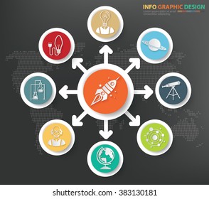 Innovation,science concept info graphics design,clean vector