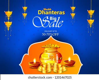 innovative abstract, banner or poster for 
 Dhanteras with Goddess Maa Lakshmi / Laxmi Charan for Indian dhanteras and diwali festival celebration 