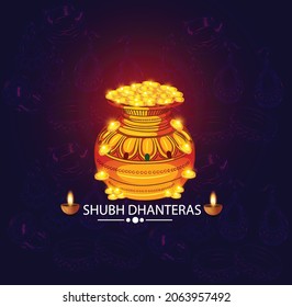 innovative abstract, banner or poster for Dhanteras with Goddess Maa Lakshmi  Laxmi Charan for Indian dhanteras and diwali festival celebration