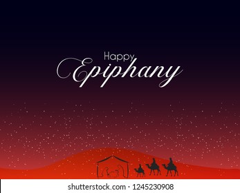 Innovative abstract, banner, poster or greetings for Epiphany, Greetings for Epiphany with creative design illustration.