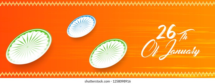 Innovative abstract, banner, poster or header for Republic Day of INDIA or 26th of January with nice and creative design illustration, Republic Day of INDIA.