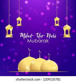 Innovative abstract, banner or poster for Milad Un Nabi Mubarak with nice and creative design illustration.
